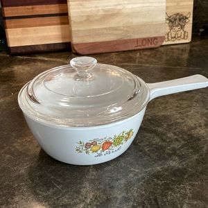 Vintage Corning Ware Menuette Spice O’Life Le Persil P-82-B and Pyrex P81C Lid